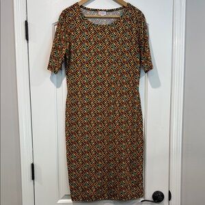 LulaRoe Geometric Patterned Dress Large